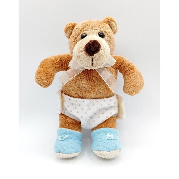 Vintage Commonwealth Bear w/Diaper & Slippers Plush 2004 Stuffed Bear 9.5" - Picture 1 of 4